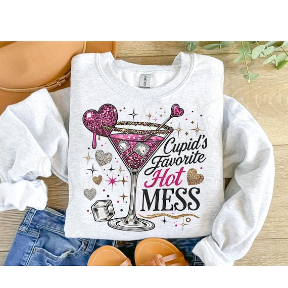 Cupid’s Hot Mess PNG, Glitter Valentine Martini Png, Valentine Drink T Shirt Png, Alcohol Valentine png, Glitter Heart png Digital Download2