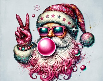 バブルガムサンタ キラキラサンタバブルガムPNG、キラキラクリスマスpng、面白いサンタ