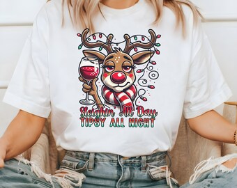 Reindeer Denim And Flower Christmas Shirt Denim Flower Pug
