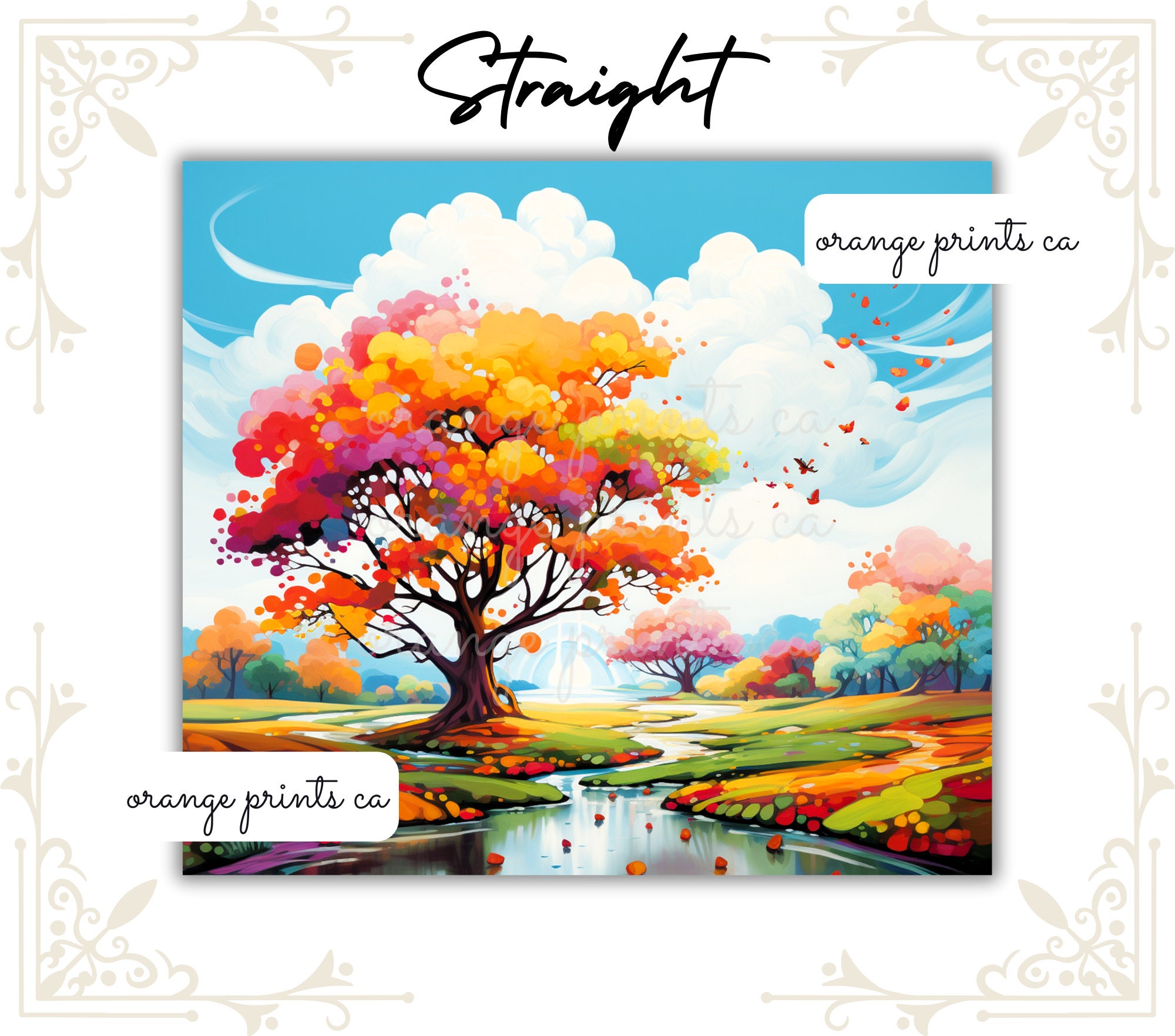 Fall Tree 20oz Skinny Tumbler Wrap Nature Sublimation Design PNG Autumn ...