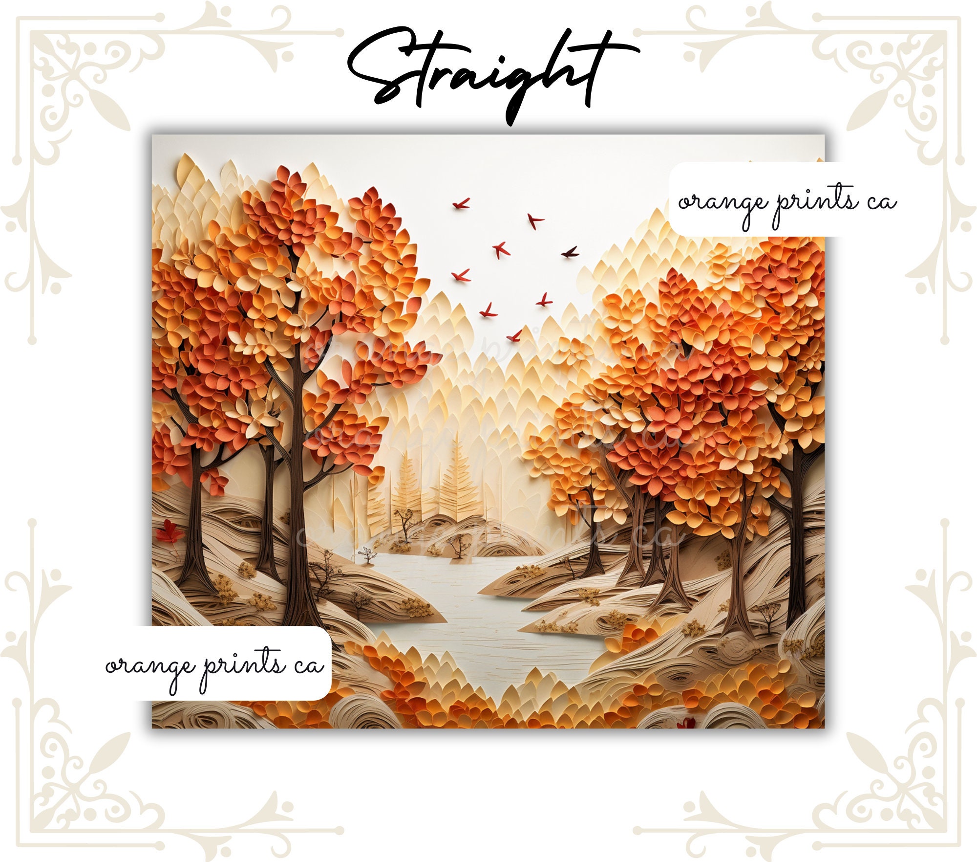 3D Fall Trees 20oz Skinny Tumbler Wrap Nature Sublimation Design ...