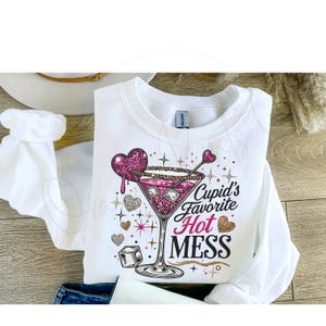 Cupid’s Hot Mess PNG, Glitter Valentine Martini Png, Valentine Drink T Shirt Png, Alcohol Valentine png, Glitter Heart png Digital Download1