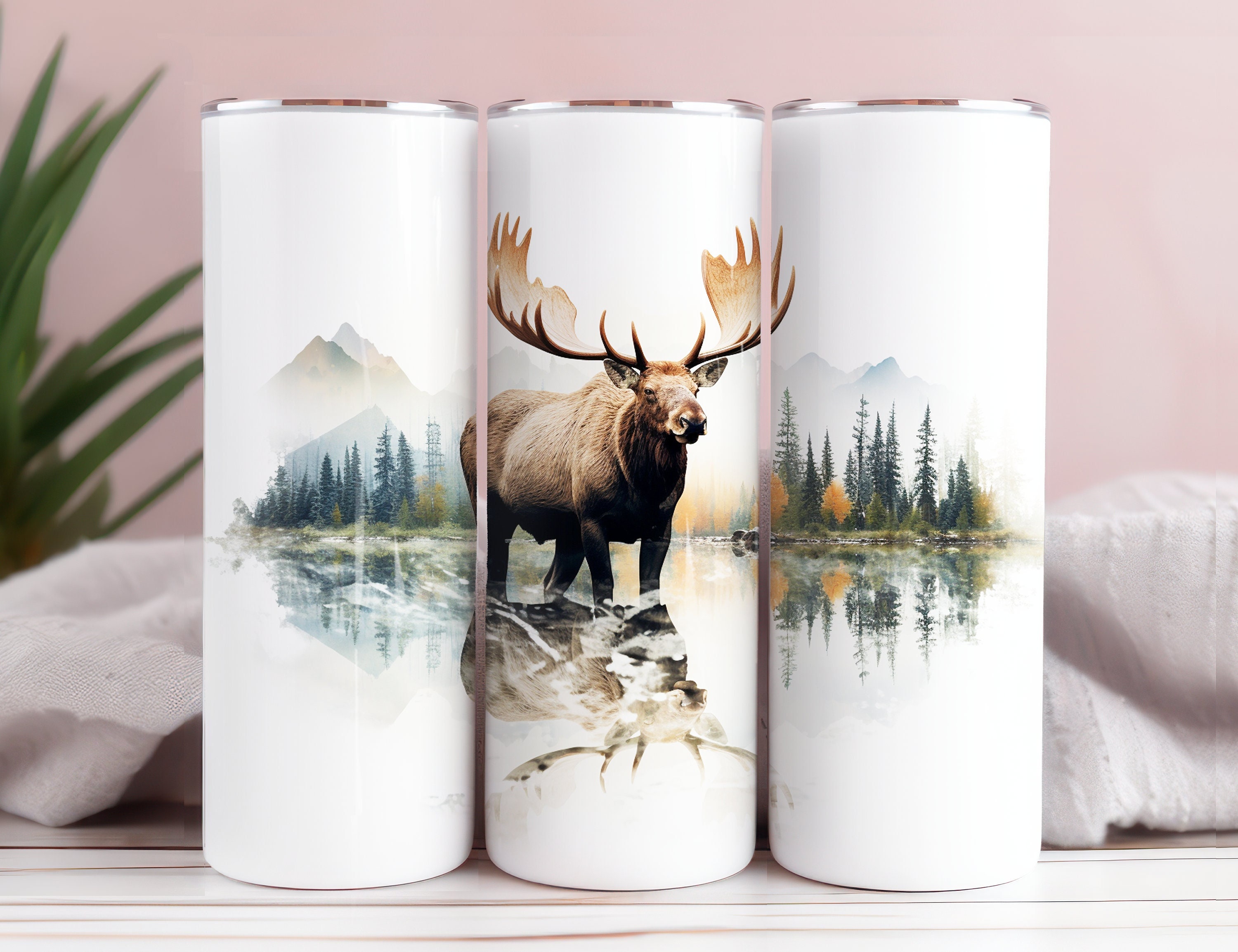 Moose Lake 20oz Tumbler Sublimation Wrap, Straight and Tapered Tumbler Wrap, High Resolution PNG, Instant Download, 300 DPI