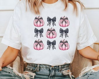 Halloween Coquette Bow Png, Spooky Season PNG, Vintage Pumpkins Halloween SweatShirt Sublimation png, pumpkin bow png digital download 3