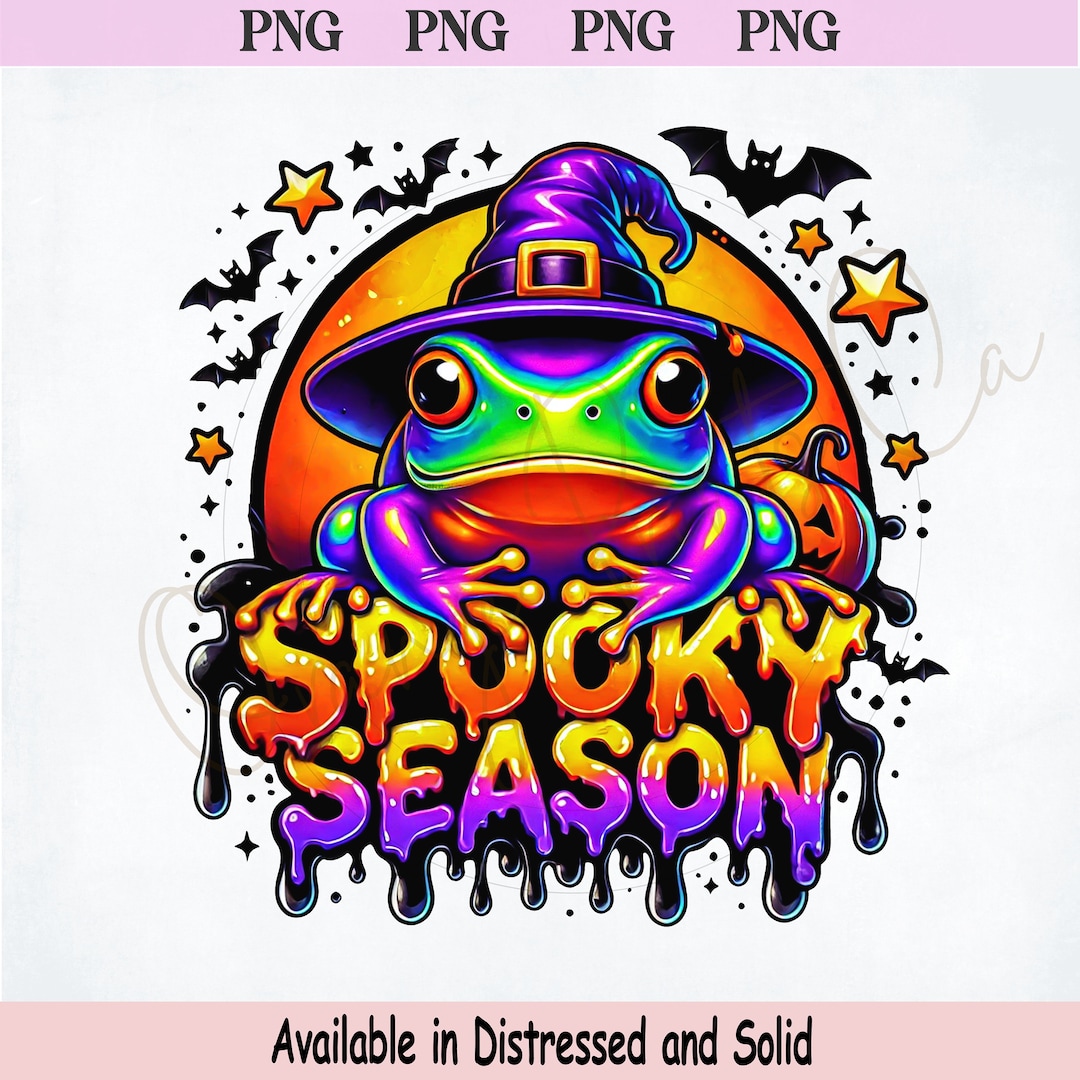 Spooky Season Frog Png, Retro Halloween Png, Spooky Vibes Png ...