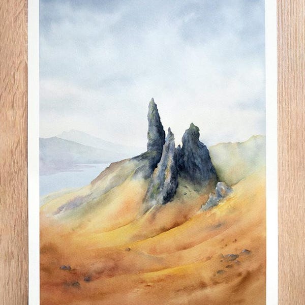 Custom watercolor landscape: Personalized painting, Commission artwork, Hand painted illustration