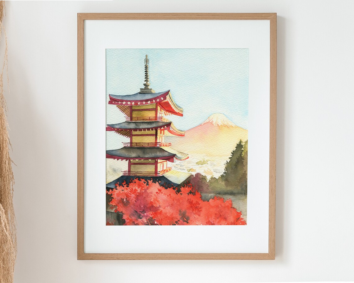 Japan Watercolor Painting Japanese Temple In Kyoto Mount Etsy japan-watercolor-painting-japanese-temple-in-kyoto-mount-etsy