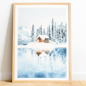 Emerald Lake Watercolor Print: Yoho National Park, Canadian Rockies, Canada poster
