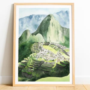 Machu Picchu Druck, Peru Poster, peruanische Wandkunst