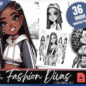 36 Cute Chibi sporty girls coloring book | Grayscale Coloring Pages | Printable Adult Coloring Pages | Download Illustration art