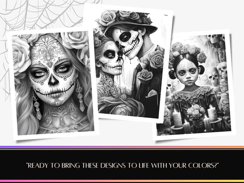 48 Calaca Catrina Coloring Page Set | Coloring Book, Adults, Instant ...