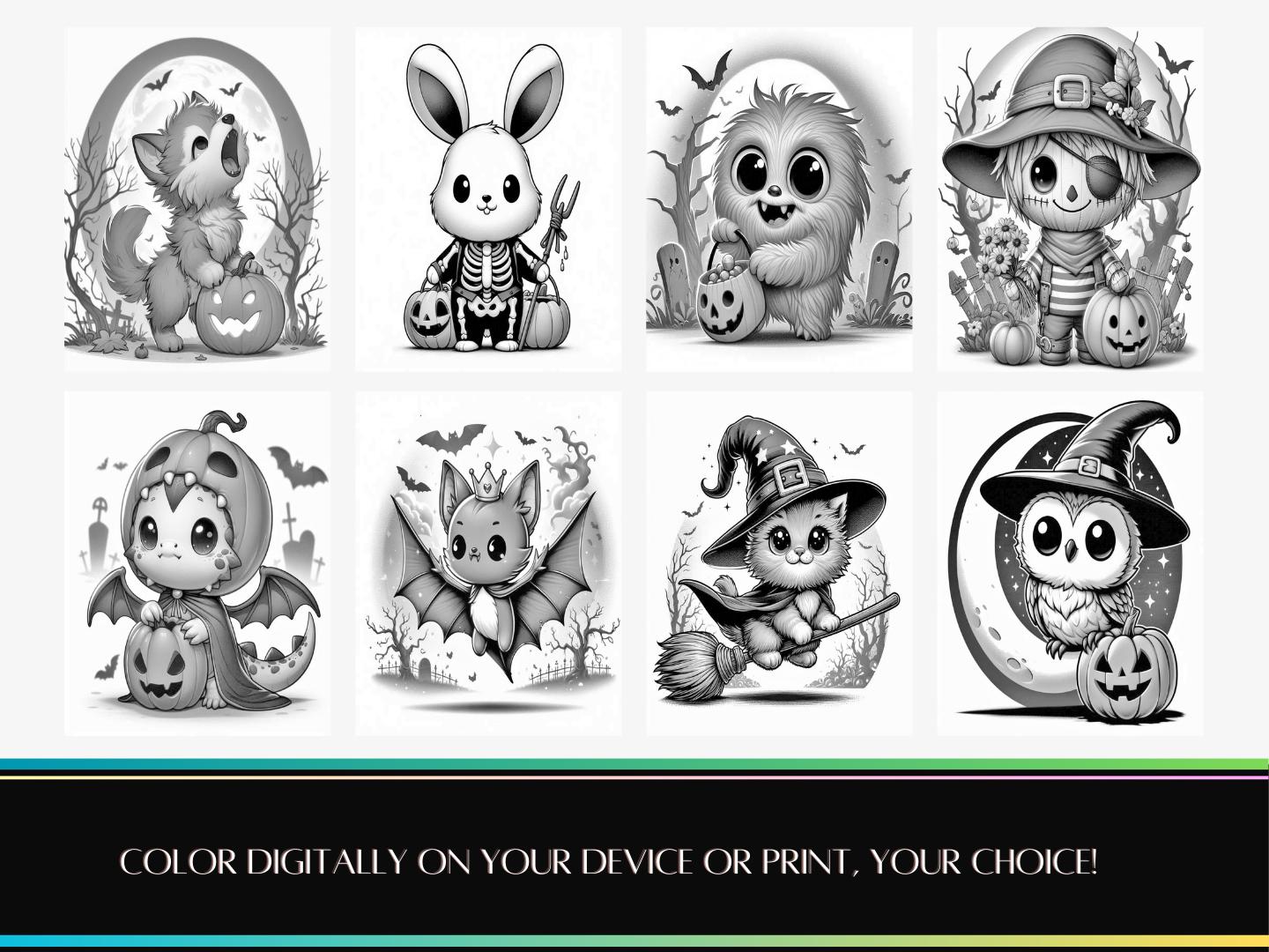 26 Boo Buddies Coloring Page Set | Coloring Book, Adults, Instant ...