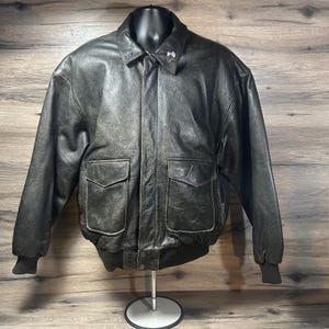 Global Identity Leather Bomber Jacket - Etsy