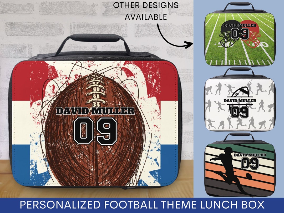 Football Lunch Box, Football Lunch Bag, Football Lunch Tote