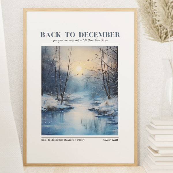 Watercolor Back To December Lyrics TS Speak Now TV Eras Tour Painting Digital Print | Swiftie Poster, Merch, Wall Art, Room & Dorm Decor