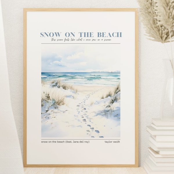 Watercolor Snow On The Beach Lyrics TS Midnights Eras Tour Painting Digital Print | Swiftie Poster, Merch, Wall Art, Room & Dorm Decor