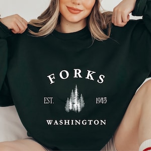 Forks Washington Twilight Sweatshirt, Forks Sweater, Book Merch, Twilight Crewneck