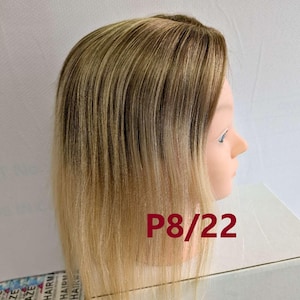 Hair Topper 12“ Base  6x7" Hand-Tied Mono Net, finest Human hair