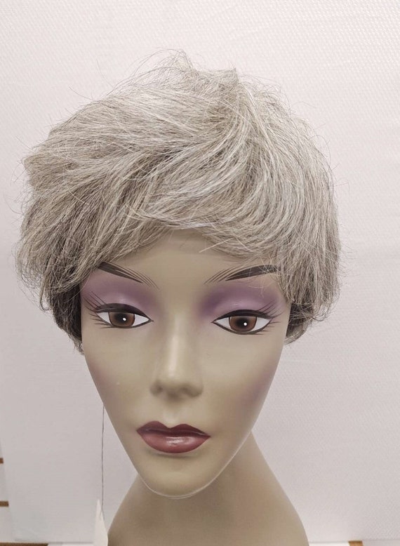 Pixie Short Cut Human Hair Wig Gray (H20725) - Etsy