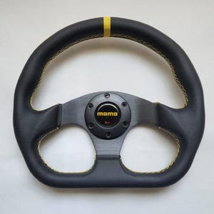 MOMO Leather D Shape Street Sport Steering Wheel 320mm 12.5in BRLYY