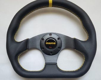 momo スポーツハンドル 320mm MOMO 320mm Black Leather Black Spokes Montecarlo Steering Wheel