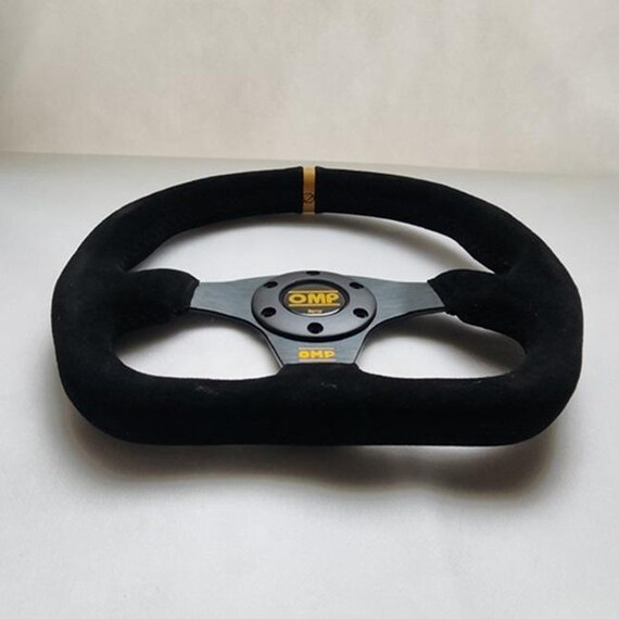 OMP ブラック スエードレザー Dシェイプ ストリートスポーツ