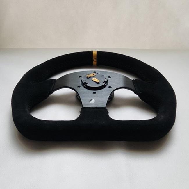 OMP ブラック スエードレザー Dシェイプ ストリートスポーツ