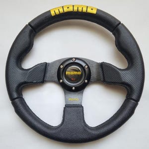 MOMO Black Leather Street Sport Steering Wheel 350mm BRLYS