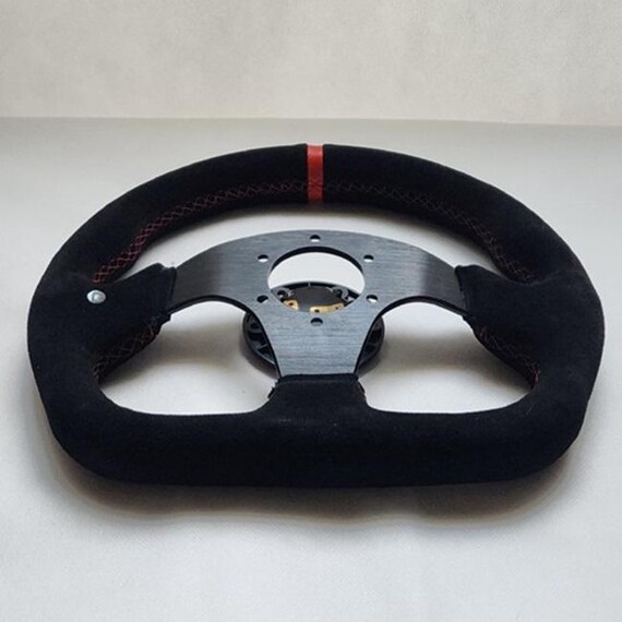 OMP ブラック スエードレザー Dシェイプ ストリートスポーツ