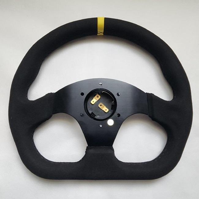 OMP ブラック スエードレザー Dシェイプ ストリートスポーツ