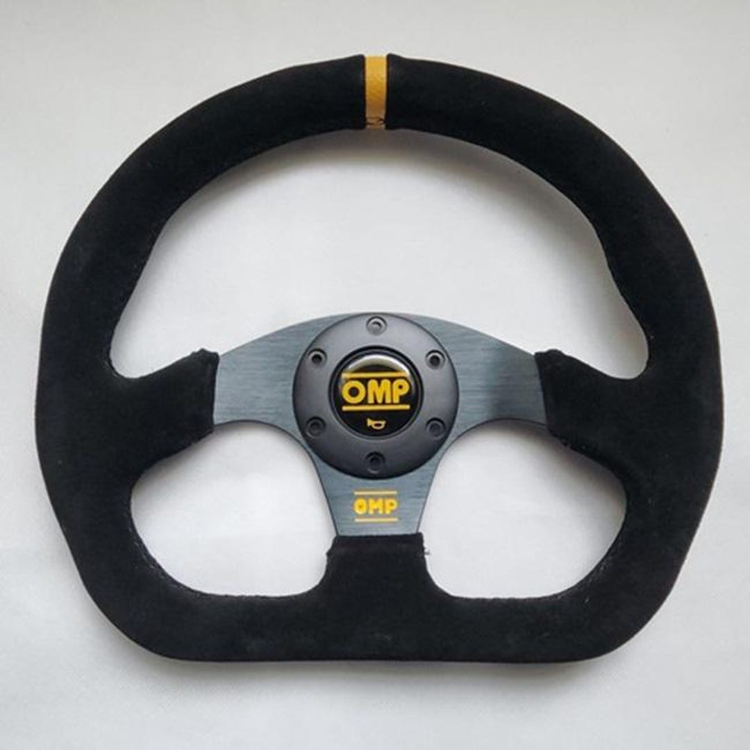 OMP ブラック スエードレザー Dシェイプ ストリートスポーツ