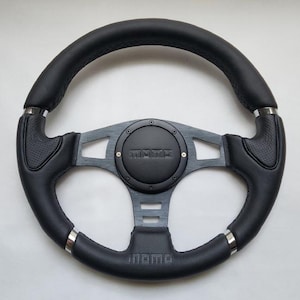 MOMO Black Leather Street Sport Steering Wheel 350mm 13.5in BRLBR