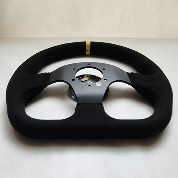 OMP ブラック スエードレザー Dシェイプ ストリートスポーツ