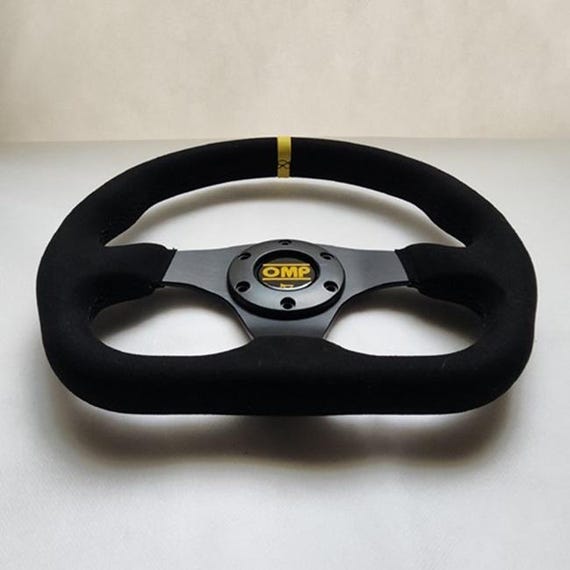 OMP ブラック スエードレザー Dシェイプ ストリートスポーツ