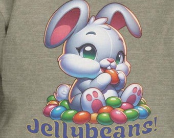 Camiseta de conejito de gominolas para niños pequeños, camiseta de Pascua easter001