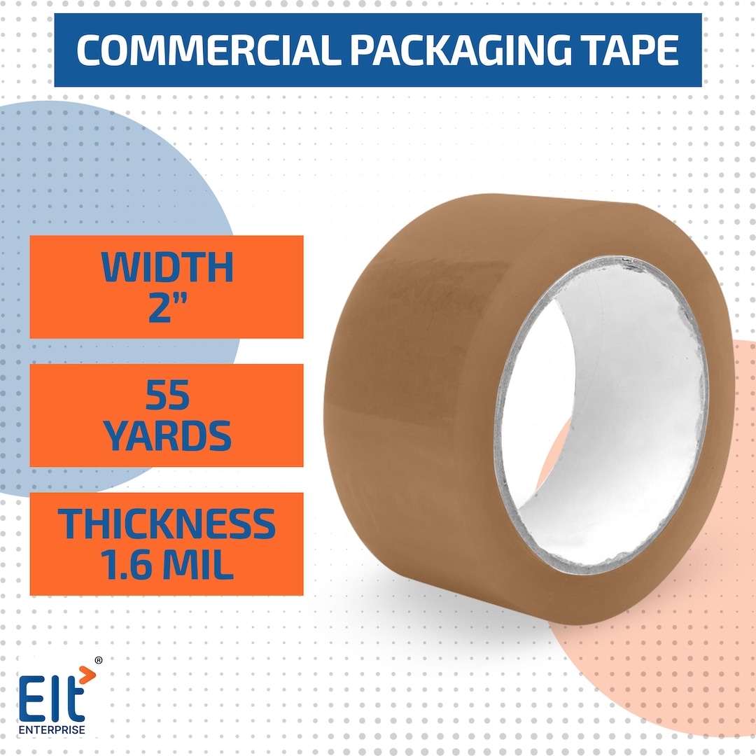 Packaging Tape Tan 2 X 55 Yards 1.6 Mil & 2 Mil Thickness Whole Box ...