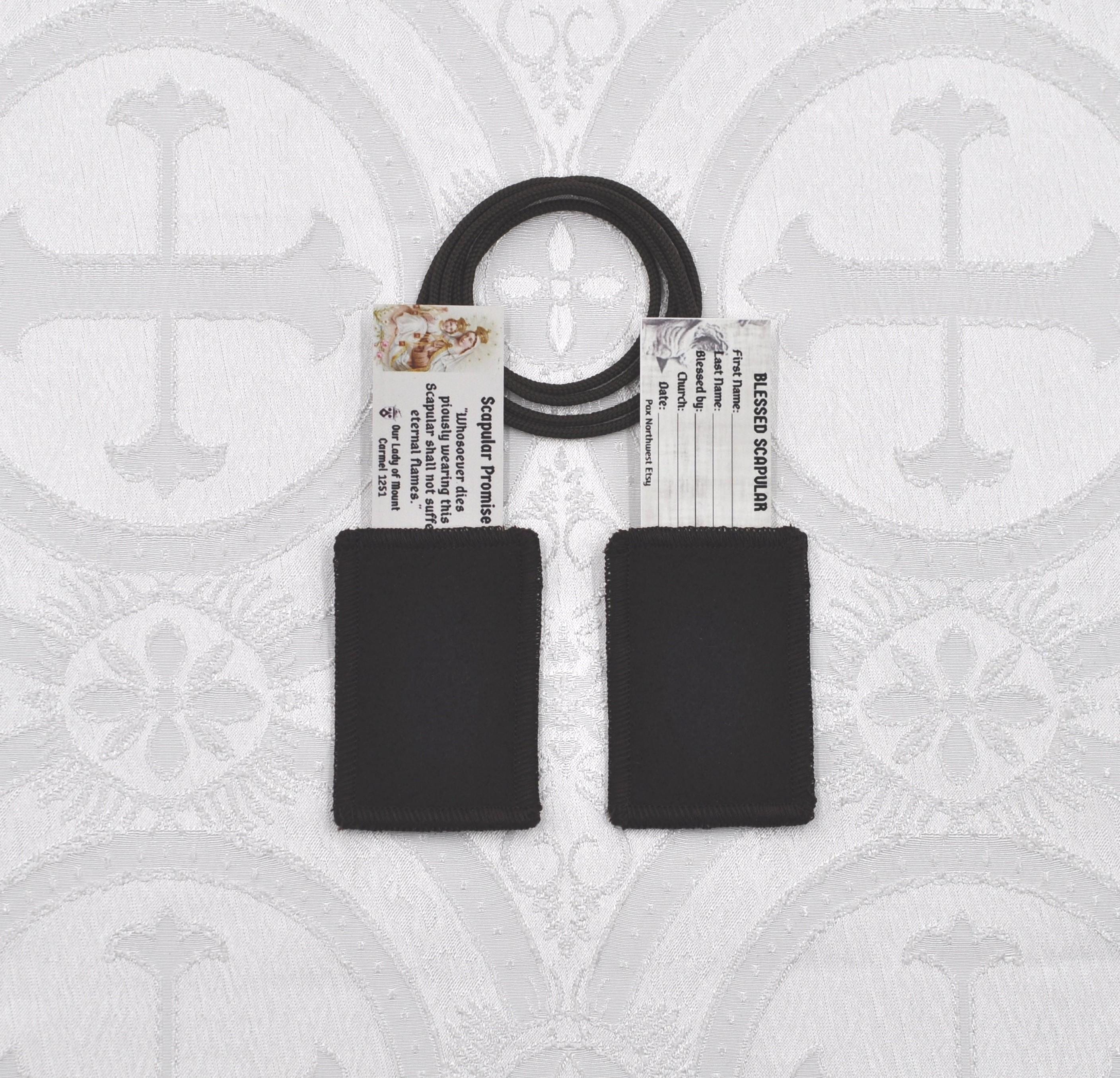 Plain Brown Scapular of Our Lady of Mt. Carmel With Blessing Record ...