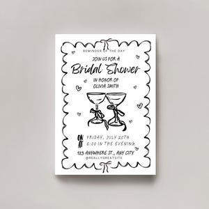 Black and white bows bridal shower Invitation, black and white bridal Shower Invite, Bow bridal shower invite, Cutesy Bridal Shower invite