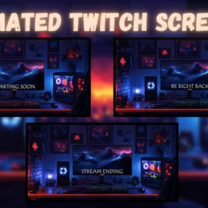 Animated Twitch Stream Screens: Starting Soon, BRB, Ending