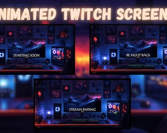 Animated Twitch Stream Screens: Starting Soon, BRB, Ending