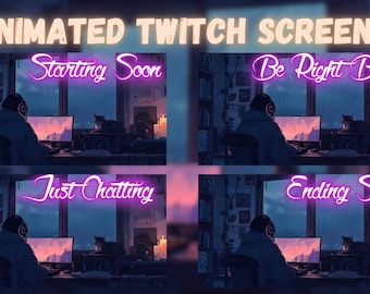 Animated Stream Screens: Twitch Overlay Pack (MP4)