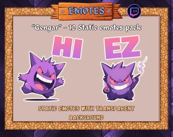 Emotes espeluznantes de Gengar: paquete para streamers de Twitch y Discord (descarga digital)