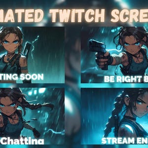 4x Animated Twitch Screens | Twitch Stream Screen | Animated Screens | Stream Starting Soon | Stream Package | Be Right Back | Gaming room