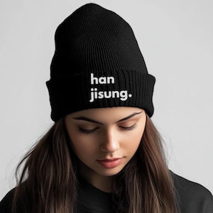 STRAY KIDS &#39;Han&#39; Embroidered Beanie, Stray Kids Stay, Han Jisung Cold Weather Hat, Kpop Stray Kids, Warm Winter Beanie, Back to School