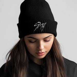 STRAY KIDS &#39;Stay&#39; Knit Embroidered Beanie, Stray Kids Fan Merch, Stray Kids Stay, Kpop Streetwear, Stray Kids Cozy Warm Winter Beanie