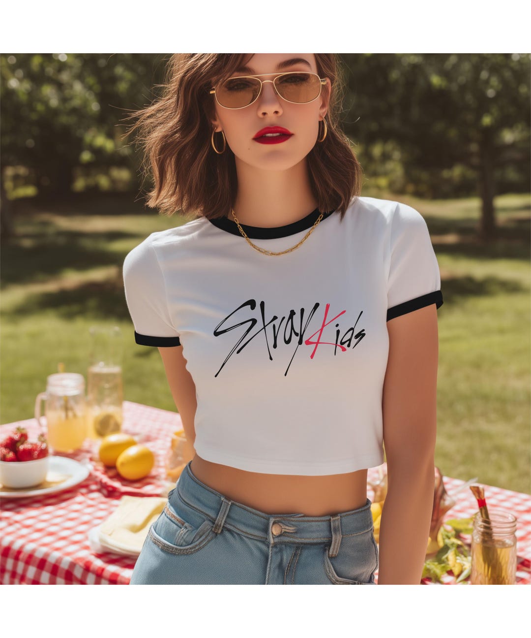 Stavi The Ringer Merch Stray Kids Cropped Ringer Tee | Stray Kids STAY | K-pop Fan Merch| Kpop ...