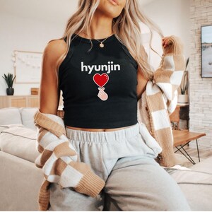 Stray Kids HYUNJIN Racer Tank Top, Perfect for Concerts and Festivals, Kpop Fan Merchandise, Hyunjin Bias Crop Top, Stray Kids Tshirt