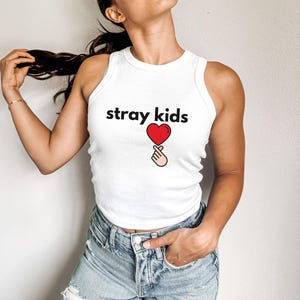Stray Kids Love Racer Tank Top, Perfect for Concerts and Festivals, Kpop Fan Merchandise, Stray Kids OT8 Crop Top, Stray Kids Tshirt