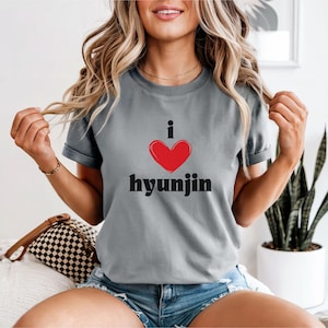 STRAY KIDS &#39;I Love Hyunjin&#39; Tshirt, Stray Kids Stay, Hyunjin Bias Tee, Kpop Stray Kids, Back to School, Plus Size, Stray Kids Fan Merch