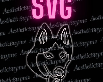 Husky Face Valentines SVG/PNG TRANSPARENT Background • Easy Digital Download • Instant Digital Download • 5 files svg/ png/ pdf/ jpg